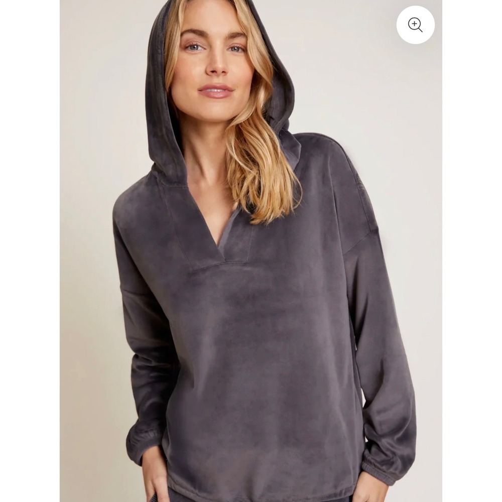 Barefoot Dreams LuxeChic Hoodie Carbon Women's Size M